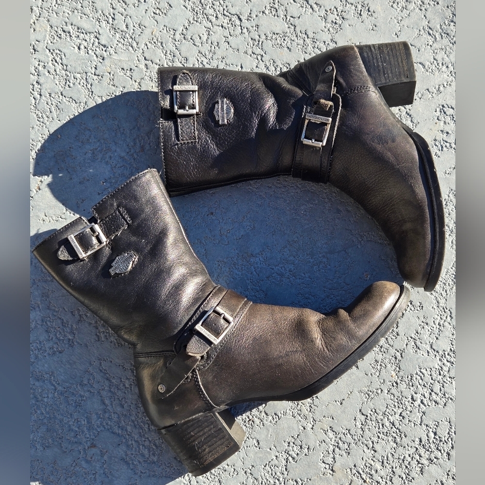 Harley Davidson Womens  Sz 8 US Serita Black Leather Riding Boots - Picture 7 of 16